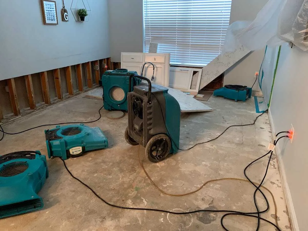 Dehumidifier in flood-cut room for Water Extraction & Removal in South Park